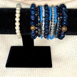 Black Blue Silver Bracelets